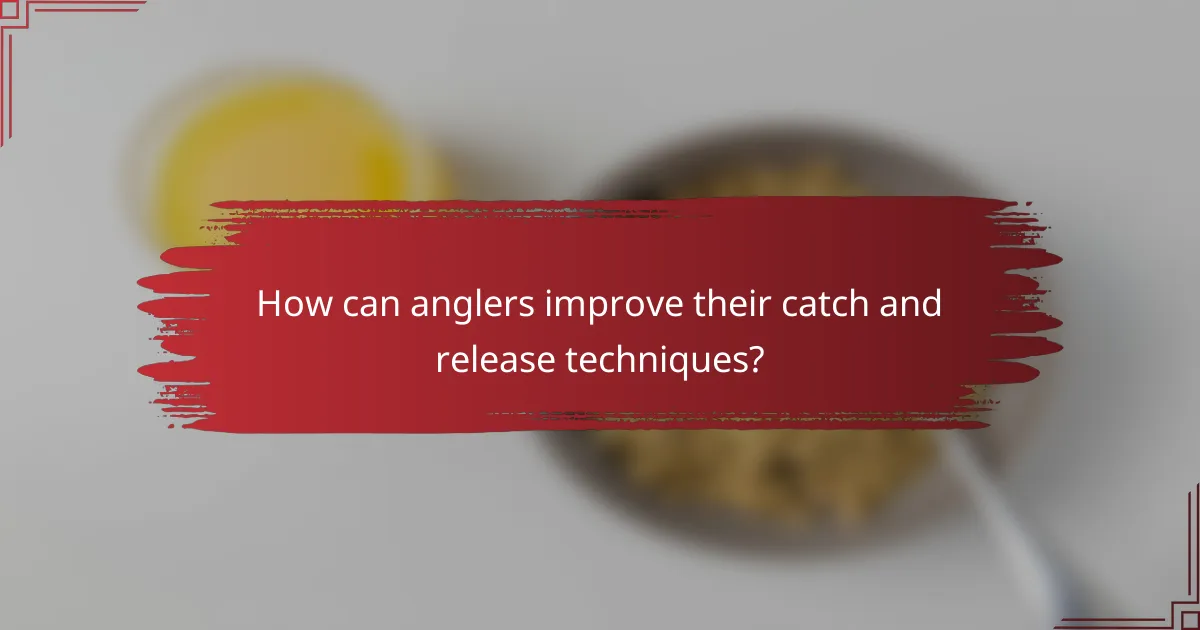 How can anglers improve their catch and release techniques?