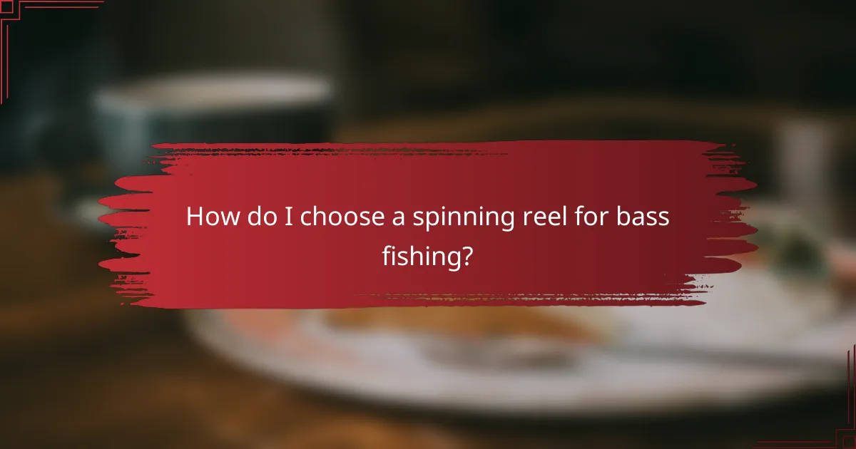 How do I choose a spinning reel for bass fishing?