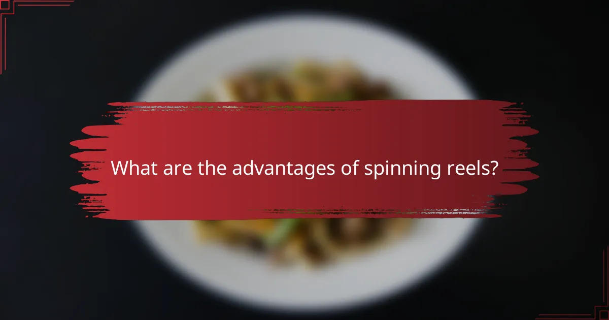 What are the advantages of spinning reels?