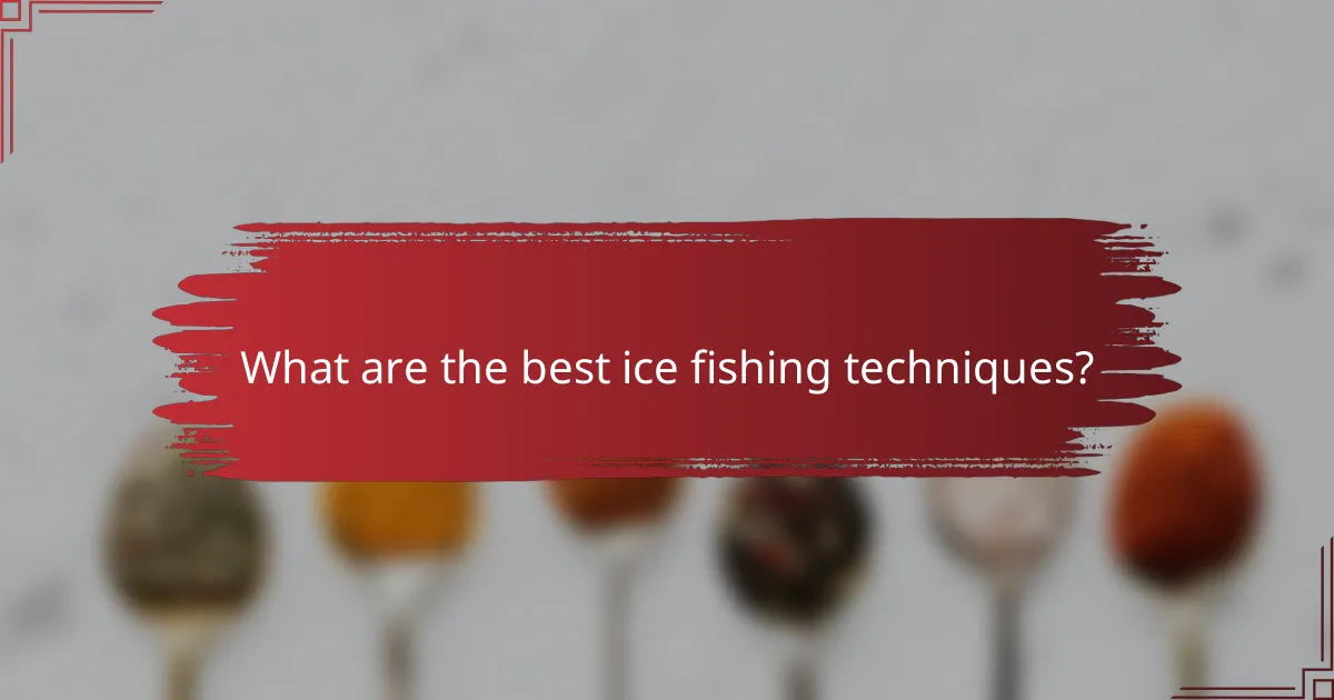 What are the best ice fishing techniques?
