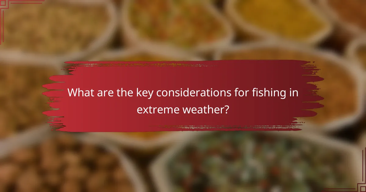 What are the key considerations for fishing in extreme weather?