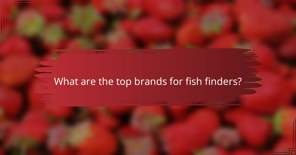 What are the top brands for fish finders?