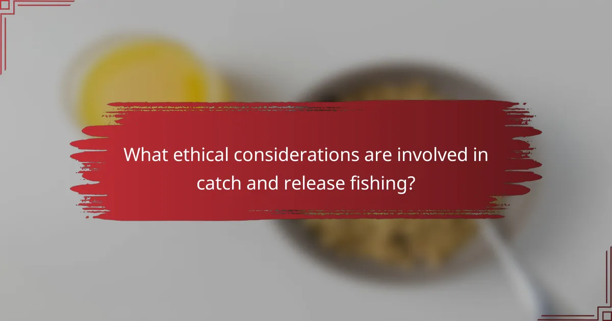 What ethical considerations are involved in catch and release fishing?