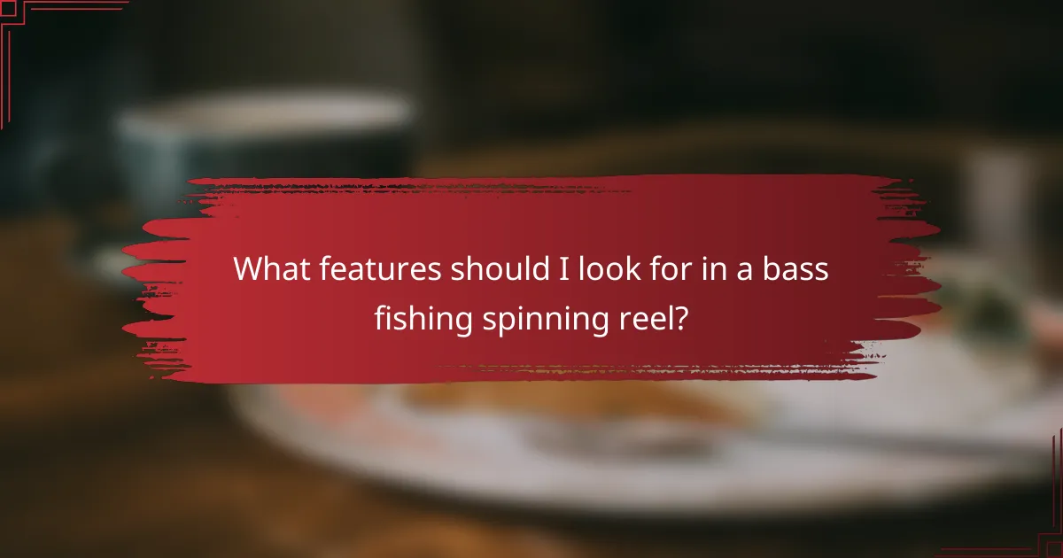 What features should I look for in a bass fishing spinning reel?