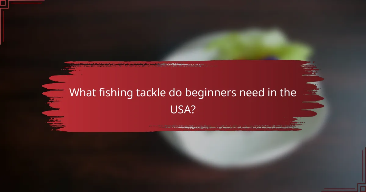 What fishing tackle do beginners need in the USA?