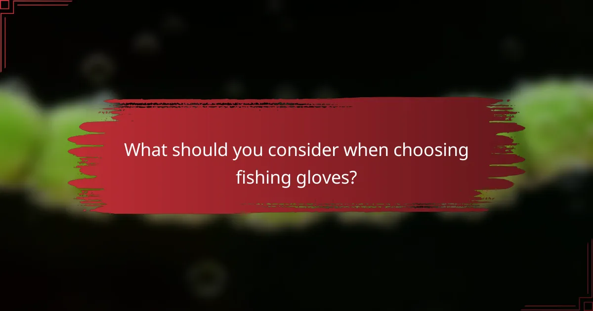 What should you consider when choosing fishing gloves?