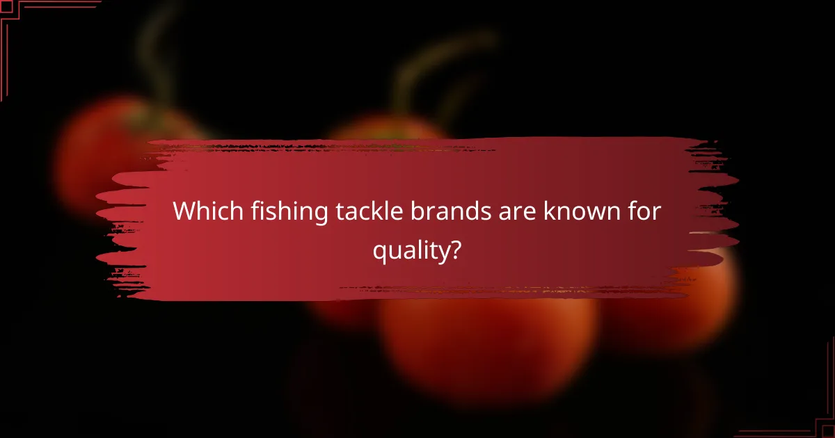 Which fishing tackle brands are known for quality?